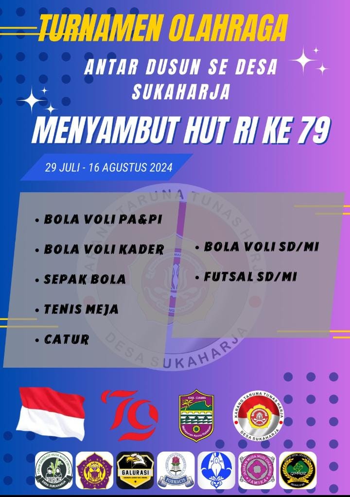 KEGIATAN OLAHRAGA MENYAMBUT HUT RI KE 79 DESA SUKAHARJA